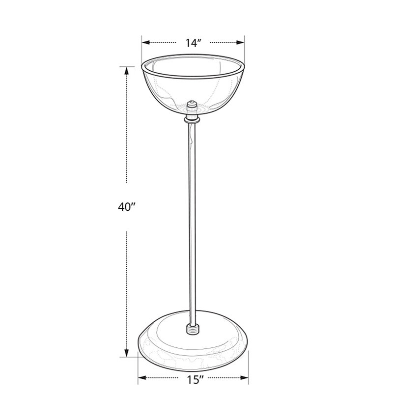 14" Diameter Single Bowl Floor Display