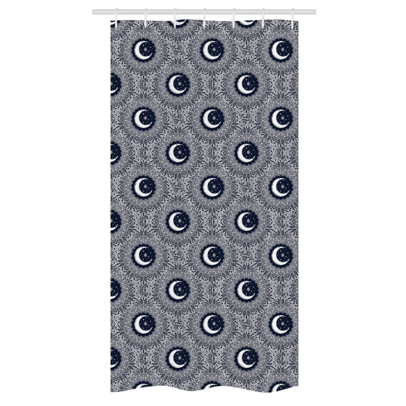 Geometric Shower Curtain with Hooks Included, 36" W x 72" L