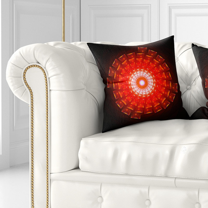 Circulaire Vortex Broken Particles - coussin à imprimé floral, 18 po x 18 po, Coussin décoratif