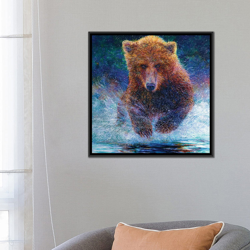 « arctos » par iris scott, reproduction d’impression sur toile tendue, H 18 po x l 18 po x P 1,5 po, Toile avec cadre noir