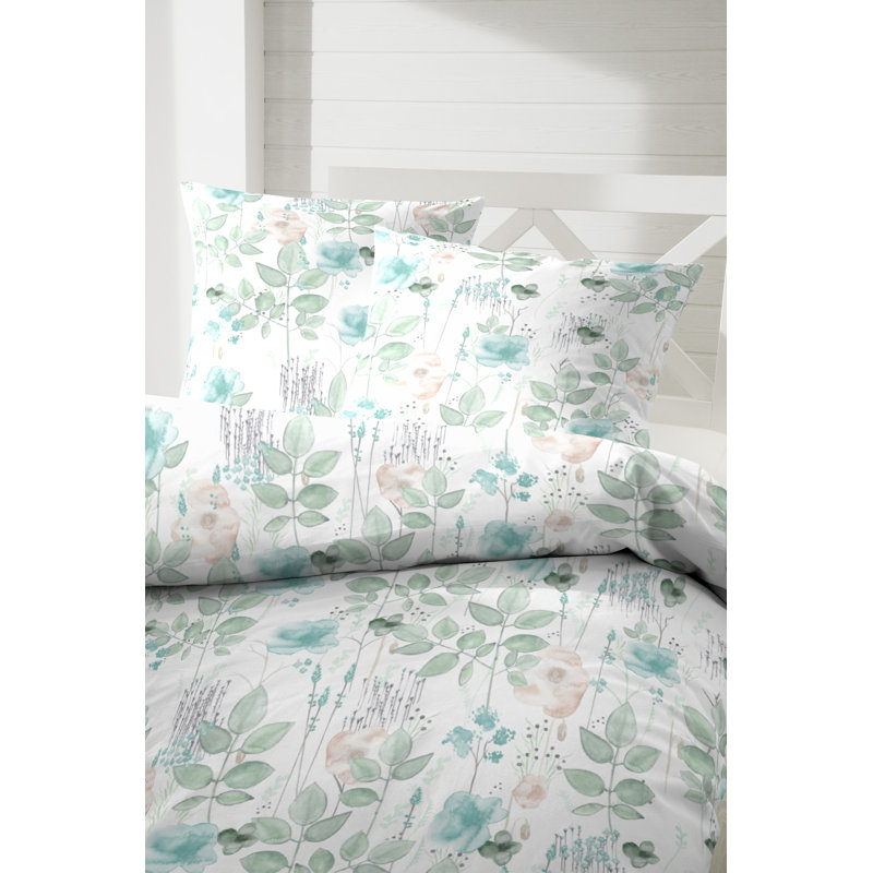 Makale Cotton 91 TC Duvet Cover Set, Single - 1 Pillowcase (80 x 80 cm), Green