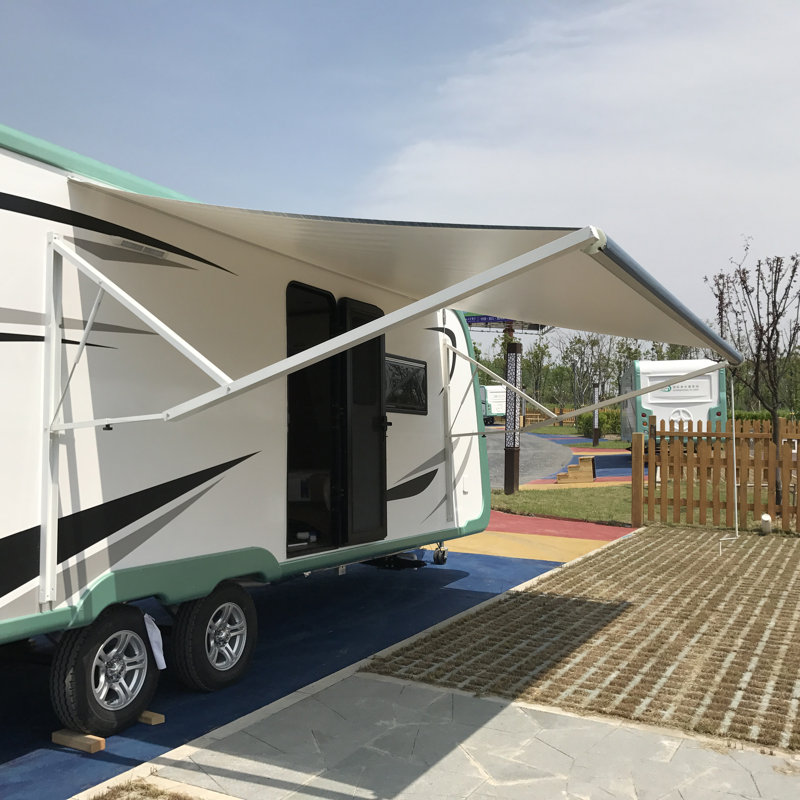 Retractable RV/Patio Awning, Blue, 120" W x 96" D