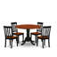 Ensemble de table à manger 5 pièces pour 4 personnes comprenant une table de salle à manger ronde avec Dropleaf et 4 chaises de salle à manger, 42 po x 42 po, noir et cerise-884979590-823366000-823365964