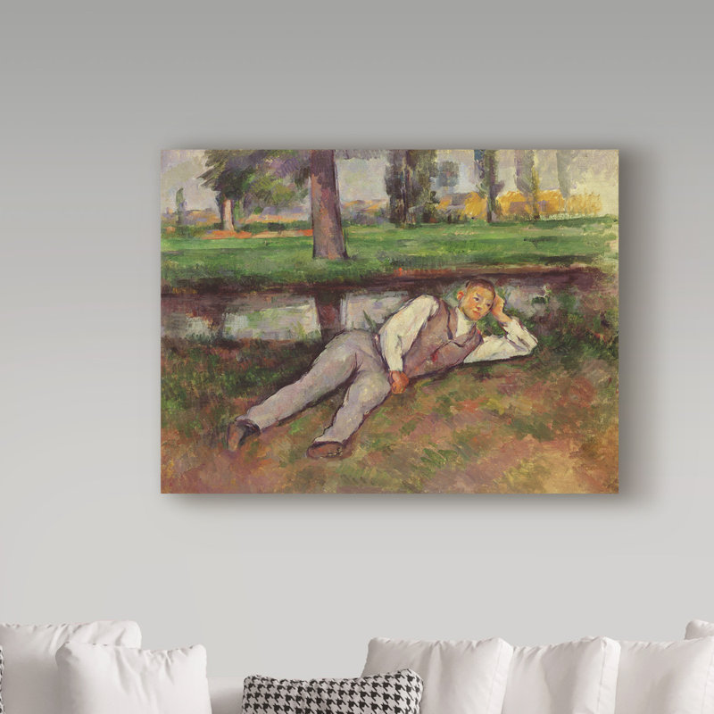 « garçon reposant » par l’huile, reproduction d’art sur toile tendue Paul Cezanne, H 35 po x l 47 po x P 2 po