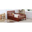 Lit plateforme en bois avec garde-corps doubles et 2 tiroirs de rangement-195740991-195740990
