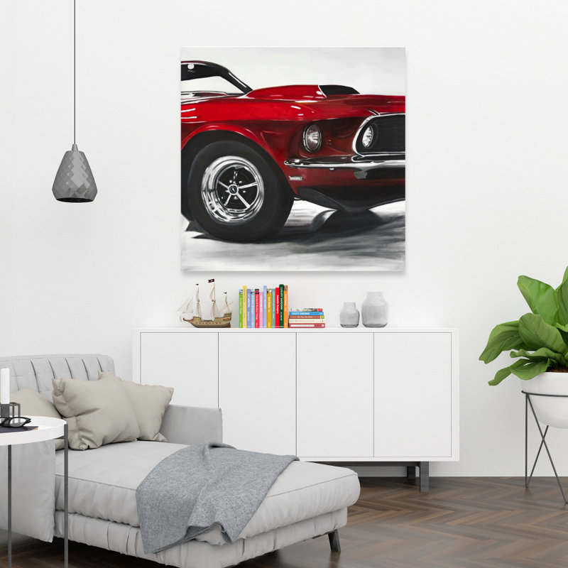 Classic Red Car - Red Office Canvas for Home Decor