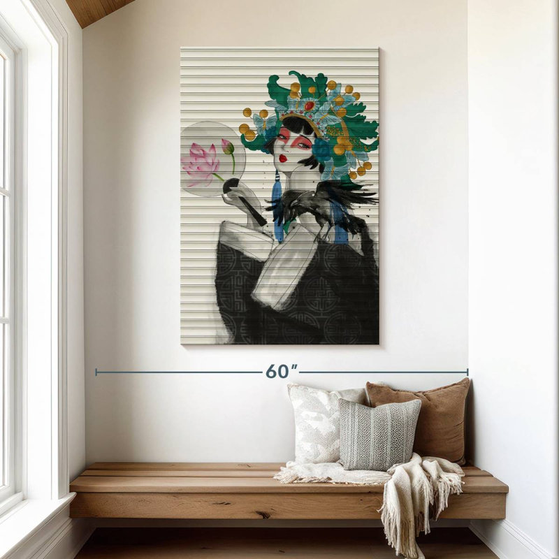 Portrait de femme japonaise Leisha, H 48 po x l 32 po