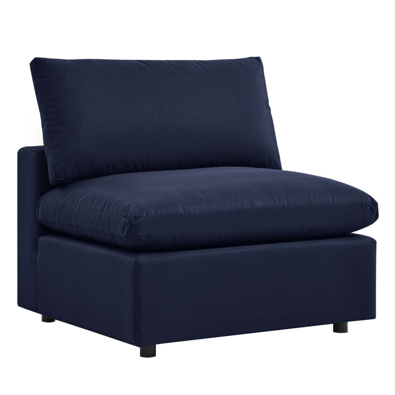 Modway Commix Sunbrella Outdoor Patio Armless Chair, Polyester Navy