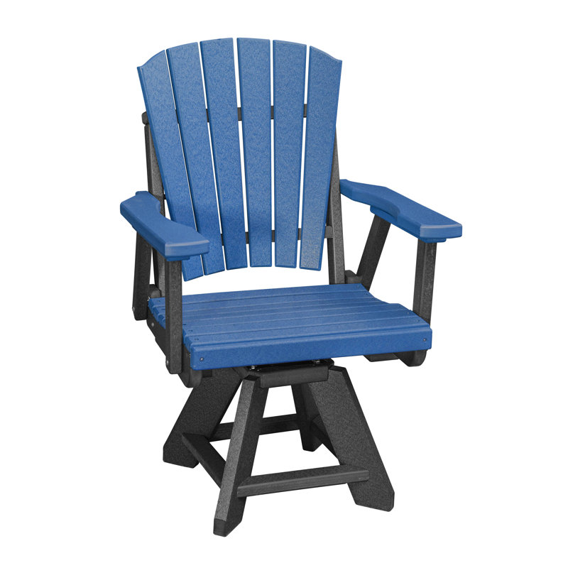 Chaise avec accoudoirs pivotante en cèdre avec base American Furniture Classics, Bleu et noir