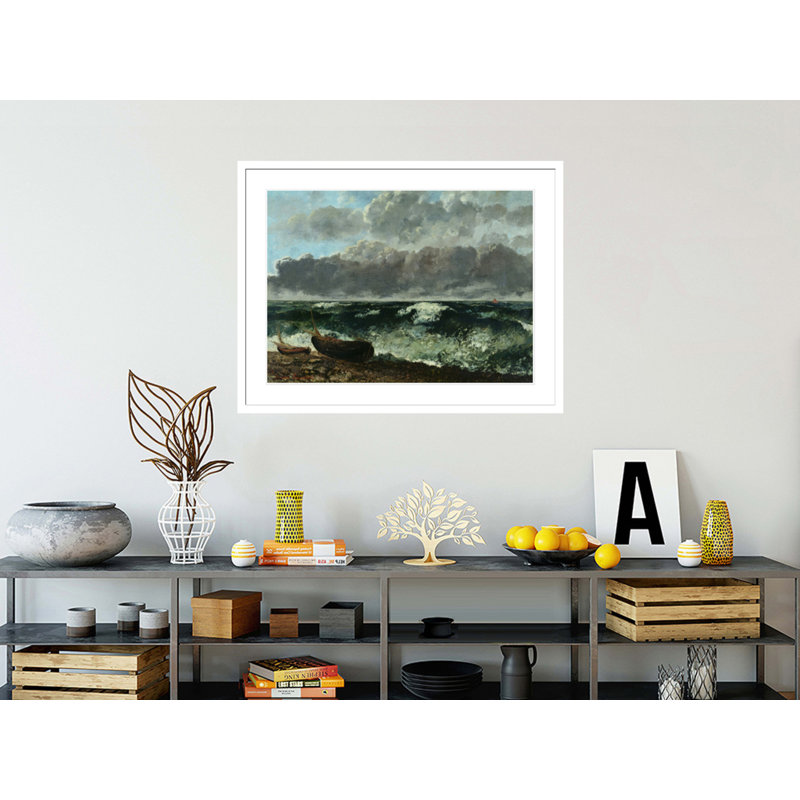 «The Stormy Sea or The Wave» par Gustave Courbet, impression giclée encadrée, H 32,08 po x l 41,5 po