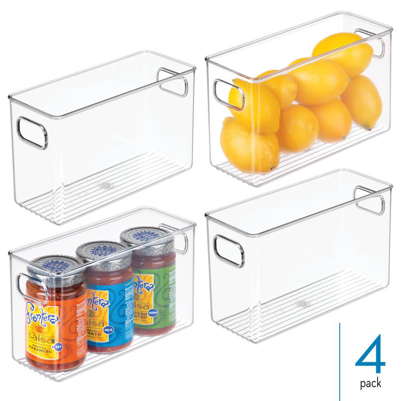 Ensemble de 4 bacs de rangement avec poignées iDesign - Transparent, 3,19 pte