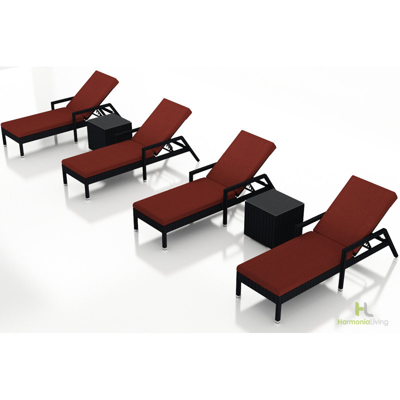 Obaid Outdoor Chaise Lounge, Coffee Bean, Canvas Henna Sunbrella® Canvas