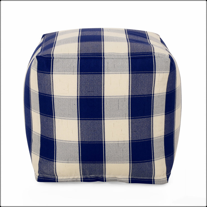 Pouf carré à carreaux, repose-pieds polyvalent et coussin de sol Connor