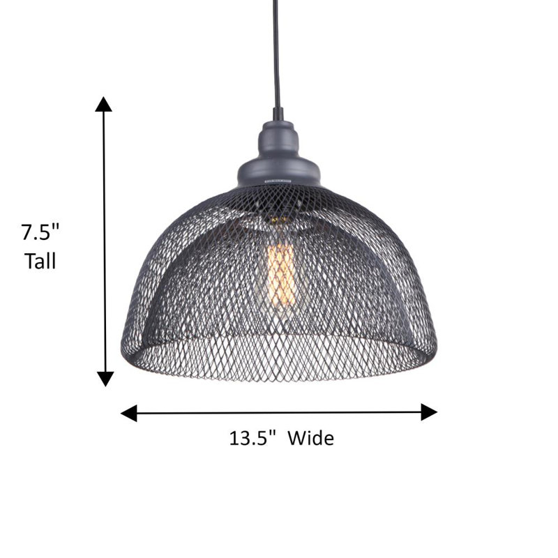 Luminaire suspendu dôme 1 lumière Gloria, Gris foncé