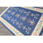 5x8 Hand Woven Wool Blue,Ivory Flatweave Dhurry Kilim Transitional Rug