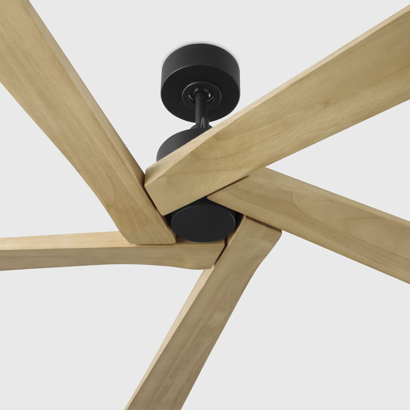 Visual Comfort Fan Aspen 70 Indoor Ceiling Fan with Washed White Oak blades and Handheld Remote, Natural Honey