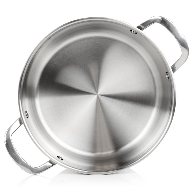 8 Quart Stainless Steel Dutch Oven with Tempered Glass Lid