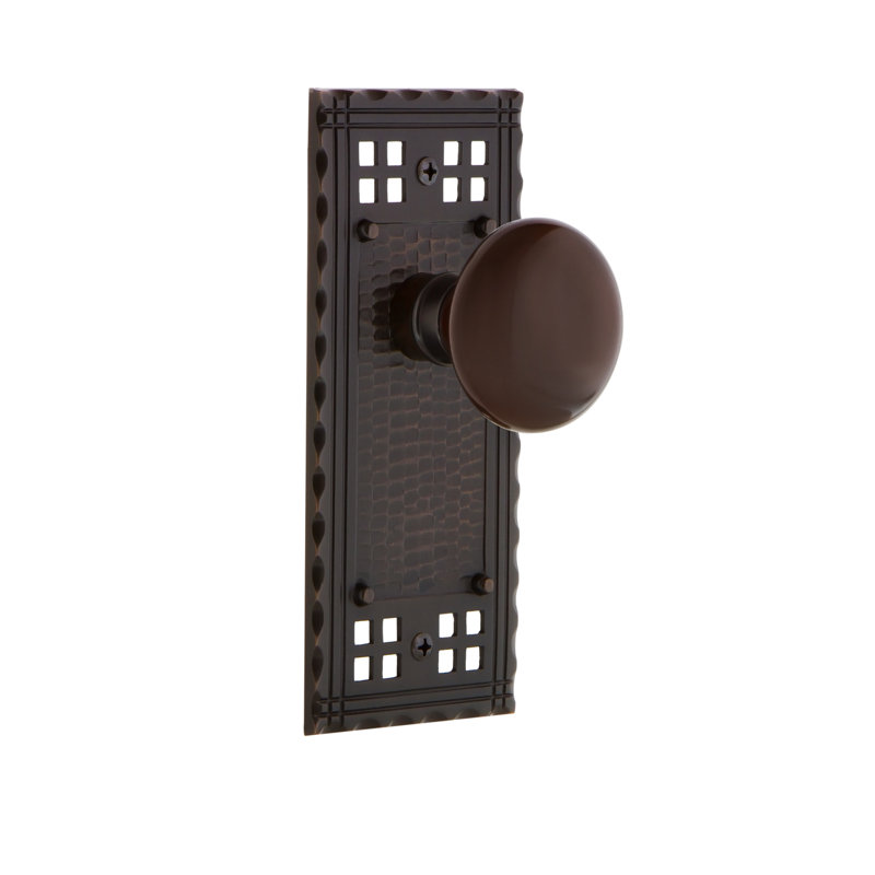 Assiette artisanale avec bouton de porte de château, Bronze intemporel, 2-3/4"