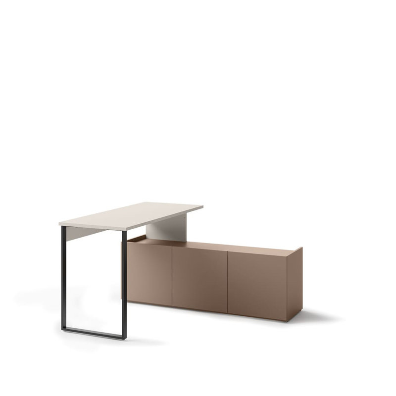 Aset L-Shaped Metal Base Writing Desk
