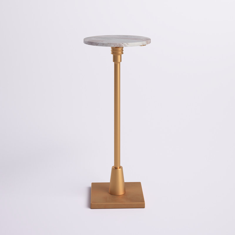 Mabrey Marble Top End Table, Beige, Golden