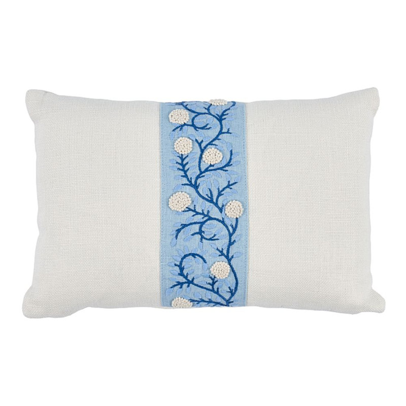 Ashoka Pillow, Ivory/Blue