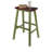 Satori Saddle Seat Bar Stool, Rustic Green And Walnut-427372387