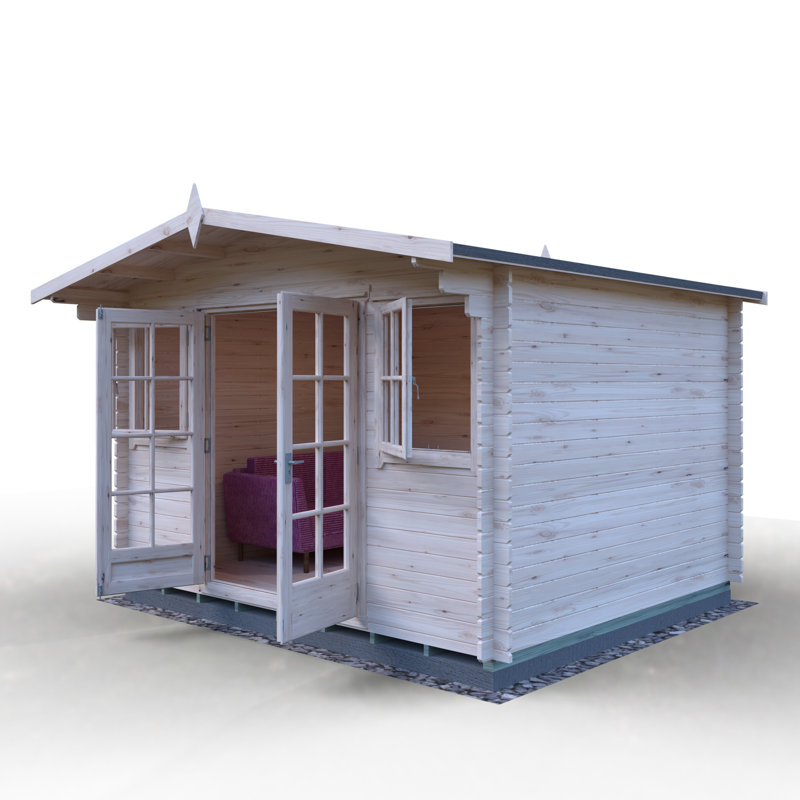 Clipstone 12 ft x 10 ft 28mm Log Cabin Installed Including Base