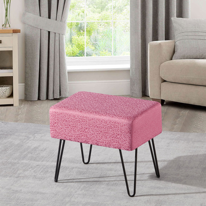 48.3cm Wide Rectangle Solid Colour Standard Ottoman, Candy Pink