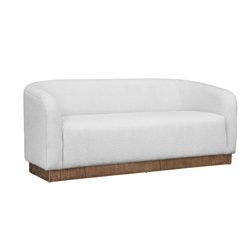 Bedfordshire Wooden Frame & Base, Sofa, Beige Polyester, 33.5" H x 65.5" W x 30.25" D