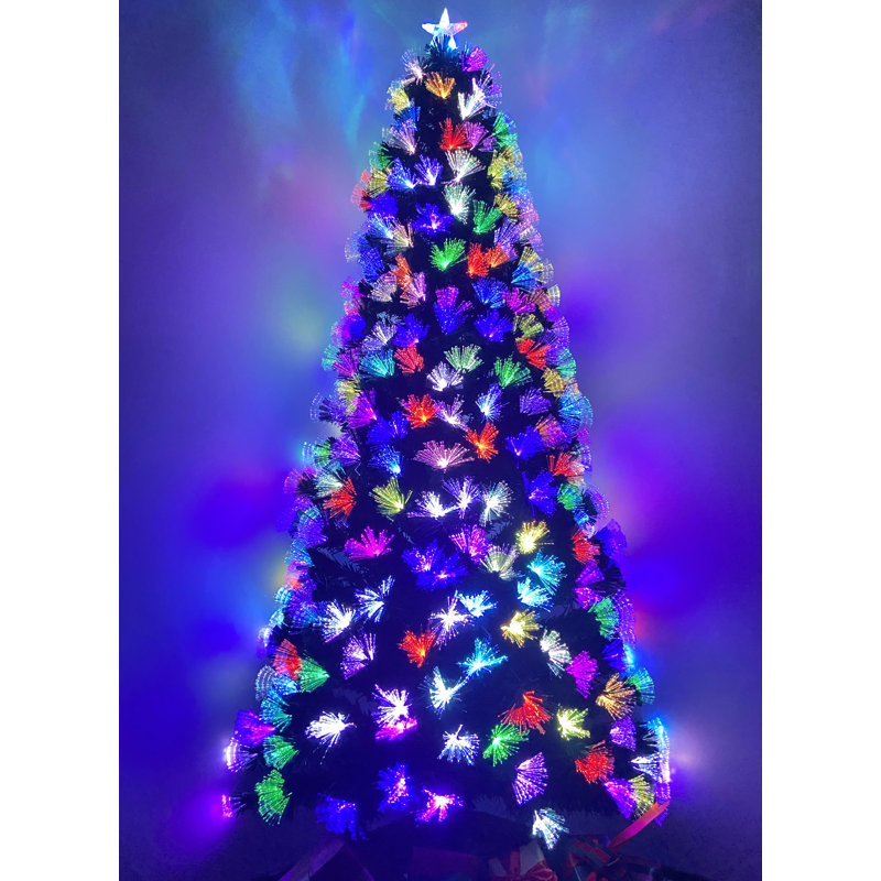 Lighted Artificial Pine Christmas Tree, 5 ft 