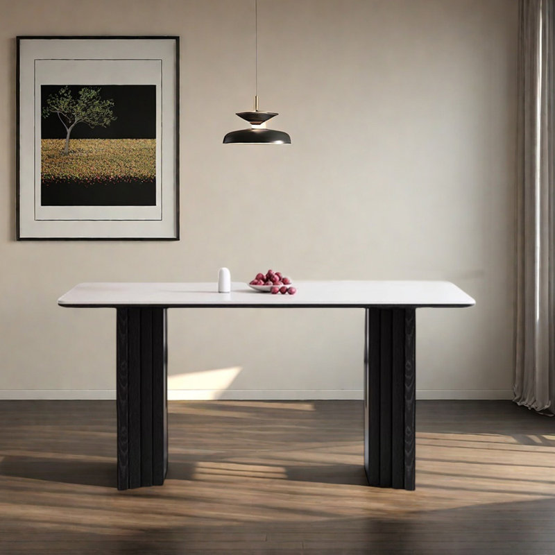 Table de salle à manger rectangulaire moderne haut de gamme, H 29,52 po x L 55,11 po x l 31,49 po