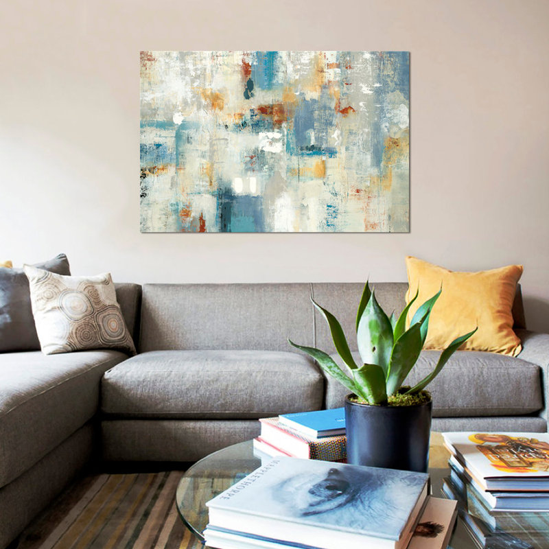 «Layers of Connection», reproduction sur toile, H 18 po x l 26 po x P 1,5 po, Toile avec cadre noir, Pas de tapis