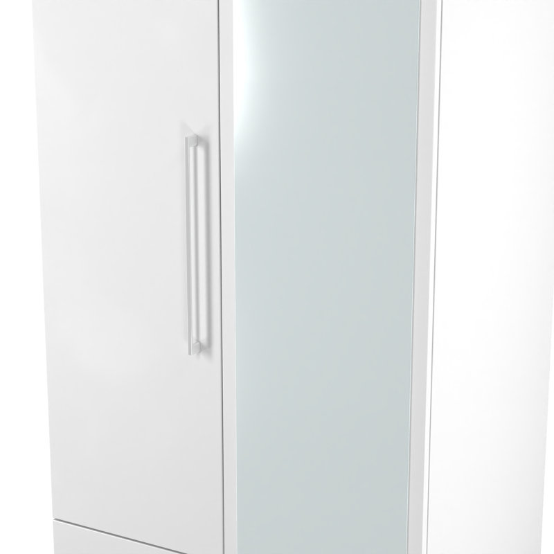 Talhaa Manufactured Wood Wardrobe, White Gloss/White
