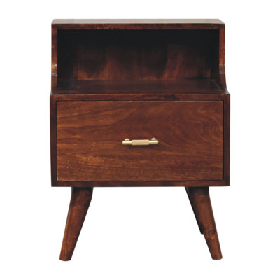 Artisan Furniture Solid Wood T-Bar Raised Back Bedside