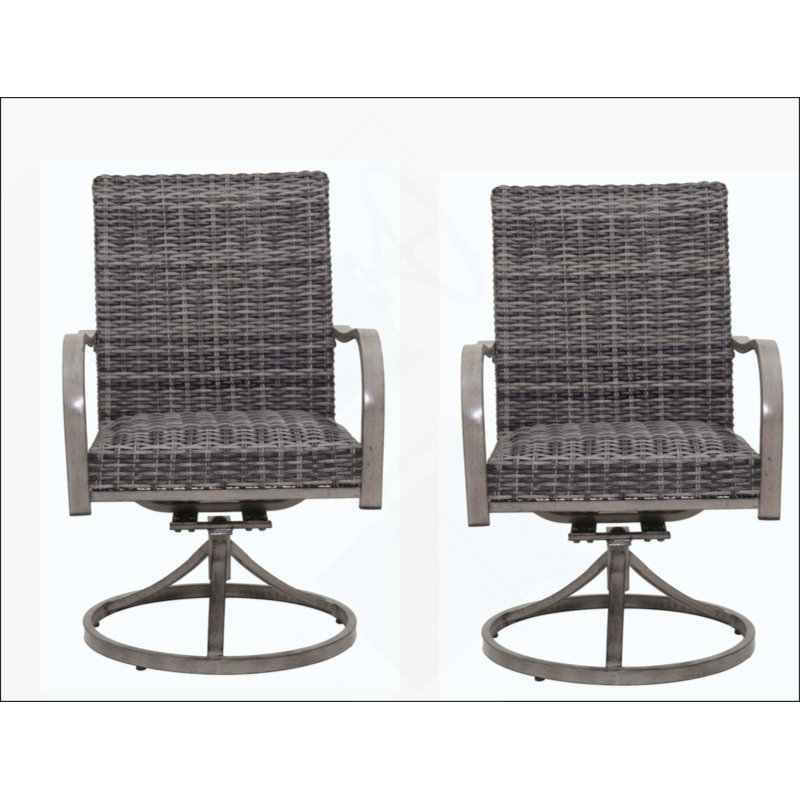 Chaise de salle à manger d'extérieur 2 pièces, cadre peint à la main, siège en coton lavé à l'eau pour le jardin, la cour arrière, la piscine