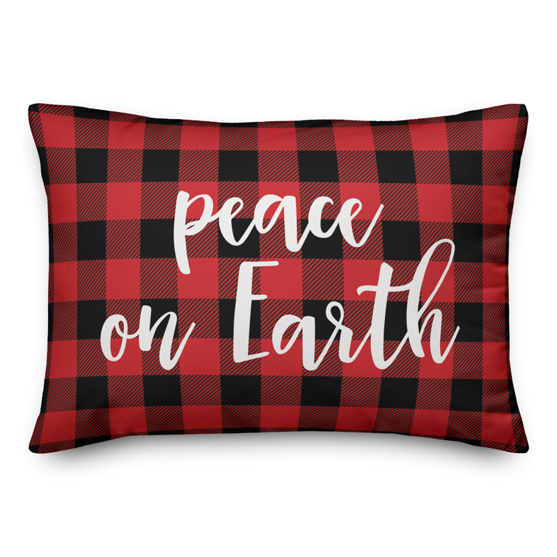  Coussin lombaire à carreaux Peace on Earth in Buffalo