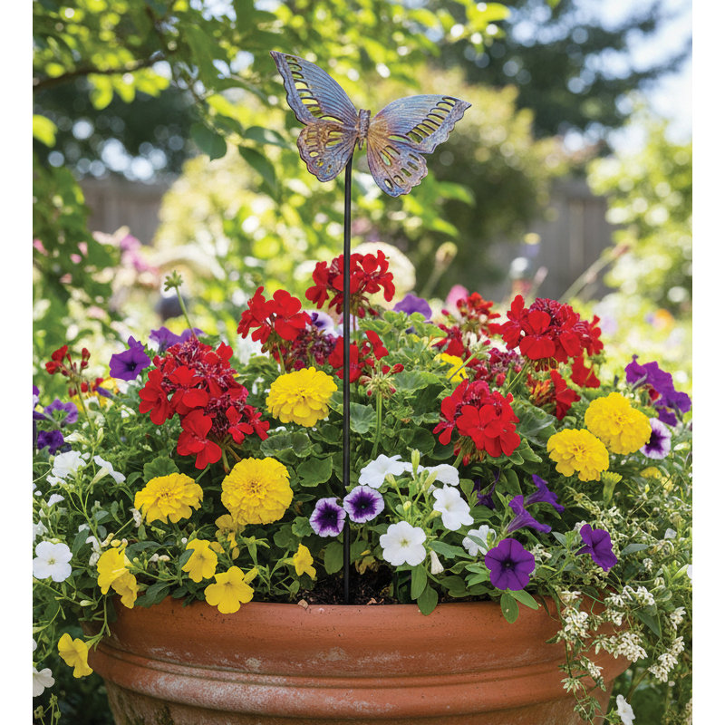 Piquet de jardin en fonte - papillon