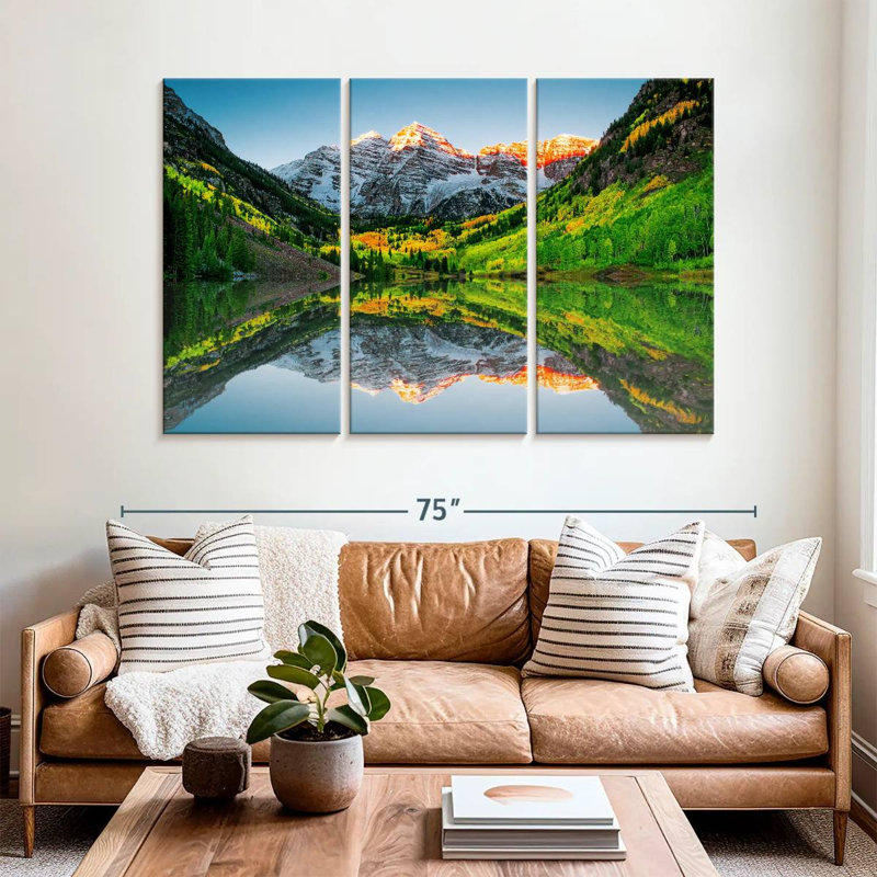 Alvord Maroon Bells Mountain Sunrise, H 42 po x l 65 po