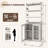 67" Tall Wine Bar Cabinet Liquor Cabinet with Power Outlets, Farmhouse Liquor Cabinets with Adjustable Shelf-382659216