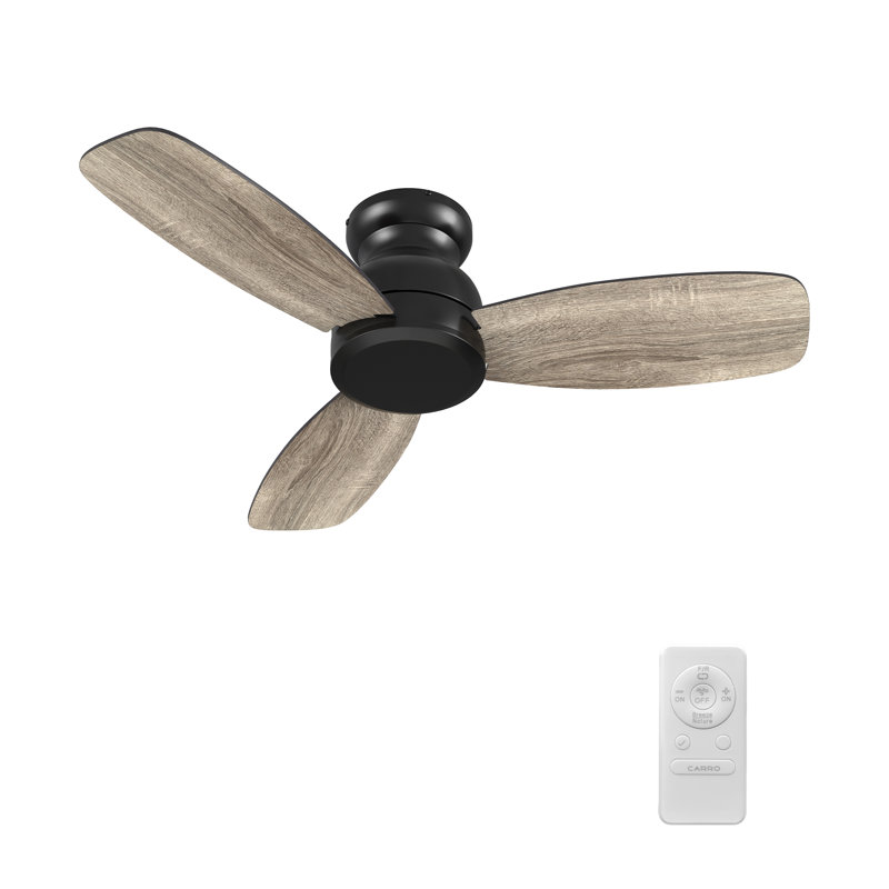 44"  3 - Blade Ceiling Fan with Remote Control, without Light, Brown