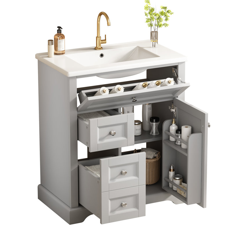 76 mm Freestanding Bathroom Vanity, Grey