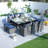 Amher 10 - Person Wicker Patio Dining Set with Rectangular Table , Cushions Included-826563043-927614629