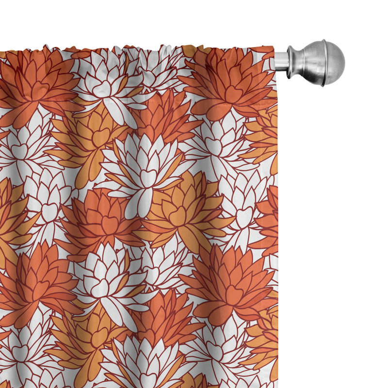 Floral Semi-Sheer Rod Pocket Curtain Panels, 28" x 63"
