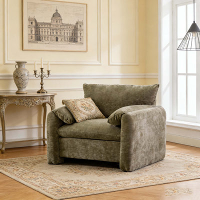 Modern Style Chenille Oversized Armchair Accent Chair Single Sofa Lounge Chair