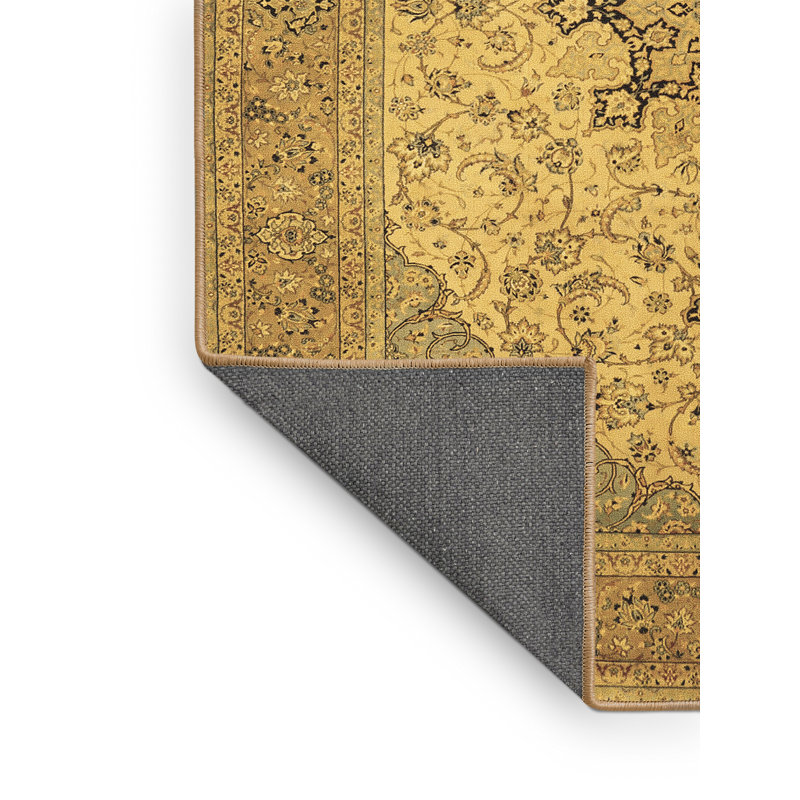 Tapis oriental rectangulaire en laine et polyester tissé à la machine 2 pi x 3 pi Jesslynn