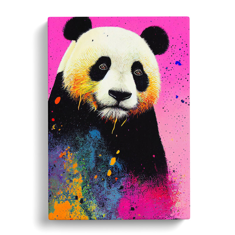 Panda Splatter Vol.1 - Wrapped Canvas, 76cm H x 50cm W x 3cm D