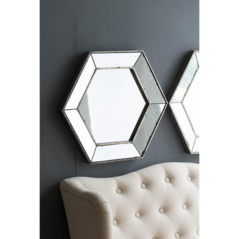 Hexagonal Wall Mirror, 21.4'' x 18.6''