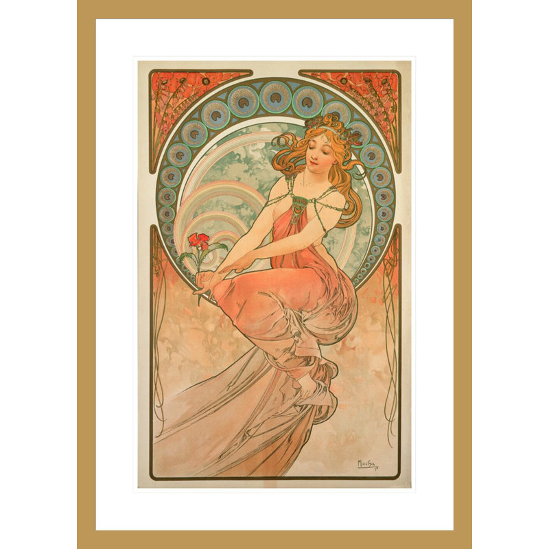 «The Arts: Peinture (1898)» par Alphonse Mucha, impression giclée encadrée, H 29,5 po x l 21,21 po