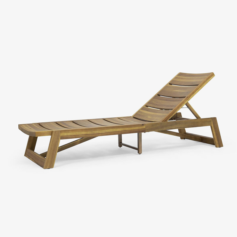Wooden Chaise Lounge, Natural, 1