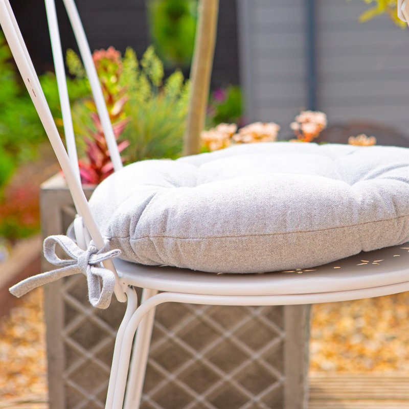 Harbour Housewares - Round Garden Chair Seat Cushions, Grey
